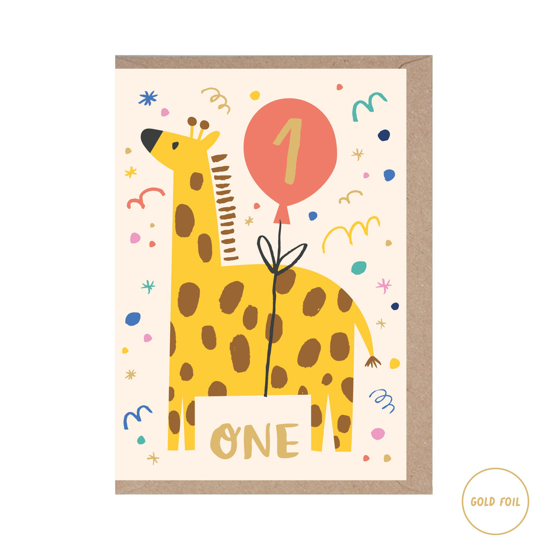 1 Year Old - Giraffe (Foiled)