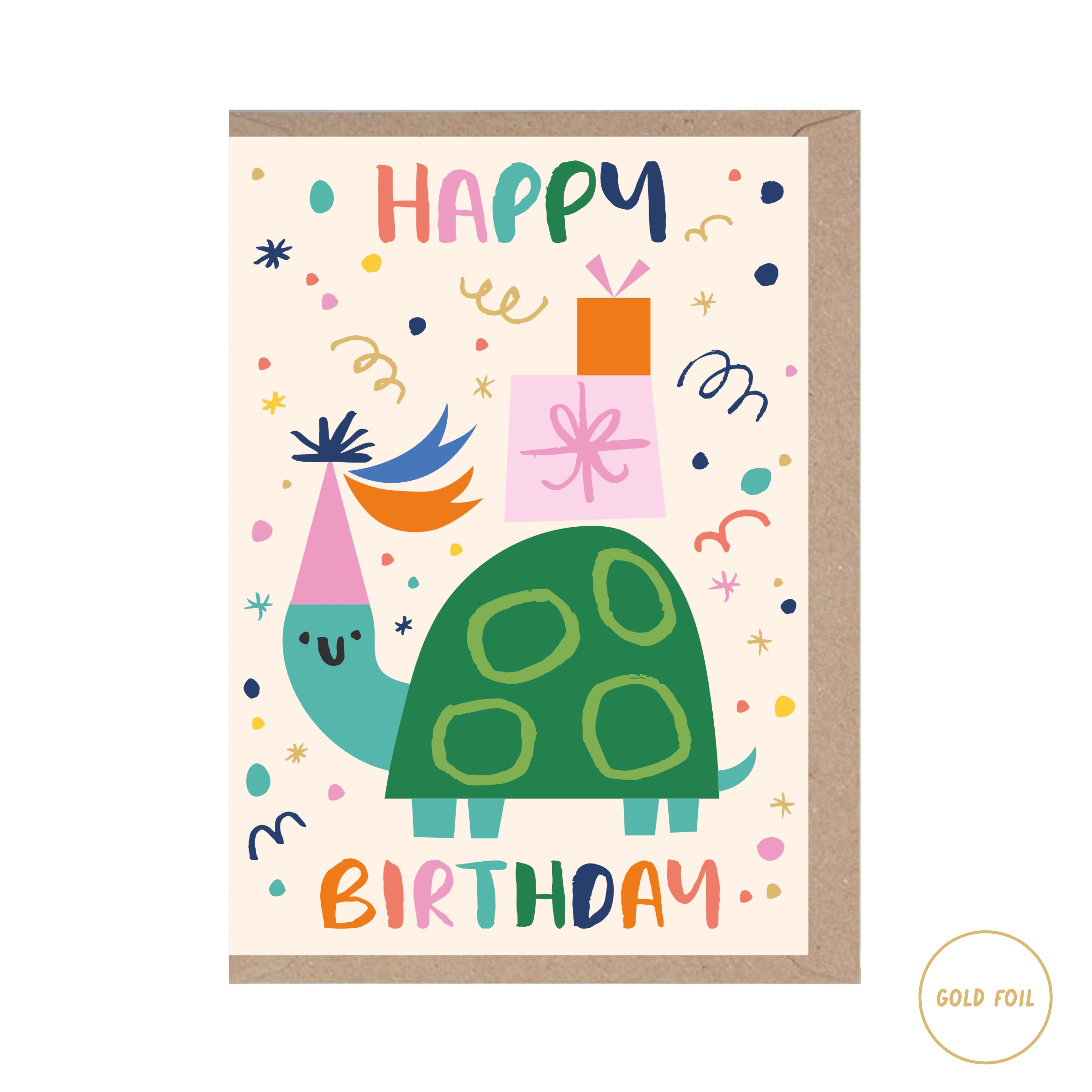 Birthday Turtle (Gold Foil)